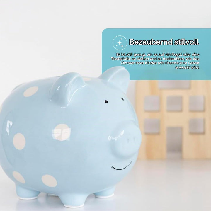 Pearhead 40104 Keramik Sparschwein, blau Blue Piggy Bank, Blue Piggy Bank