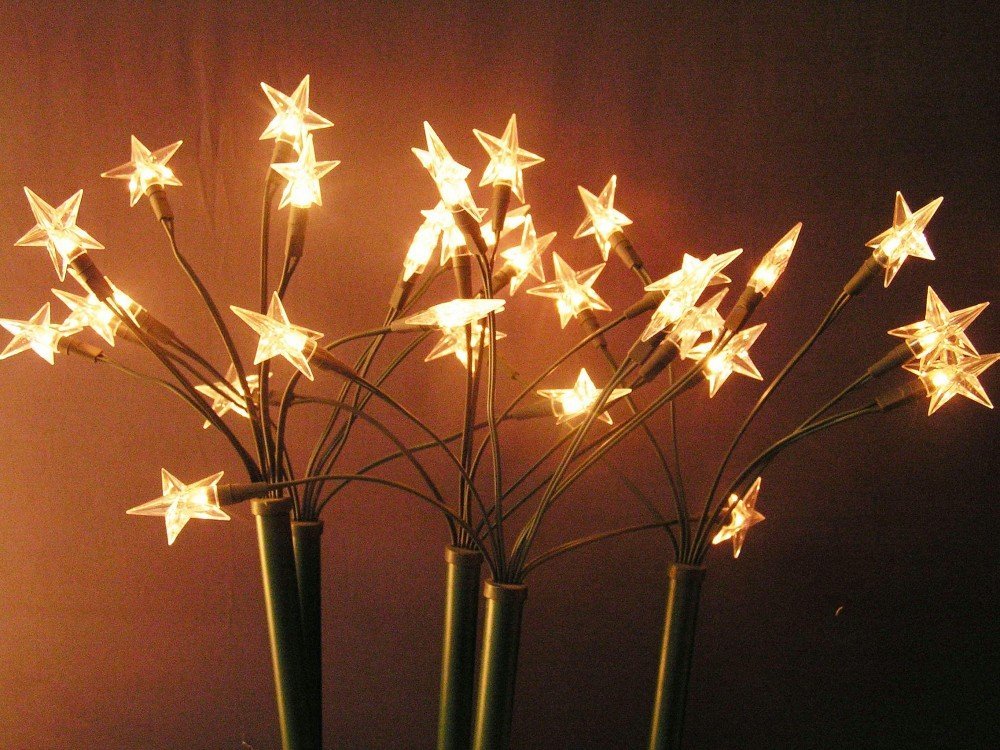 5x LED Leuchtstäbe 30 LED´s Warmweiss 44cm Sterne Sternenstäbe