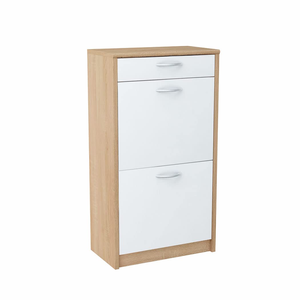 Meblando Schuhschrank Schuhregal - schuhkipper schmal + shauflade, 92 x 50 x 28 cm, Schuhkommode Sch