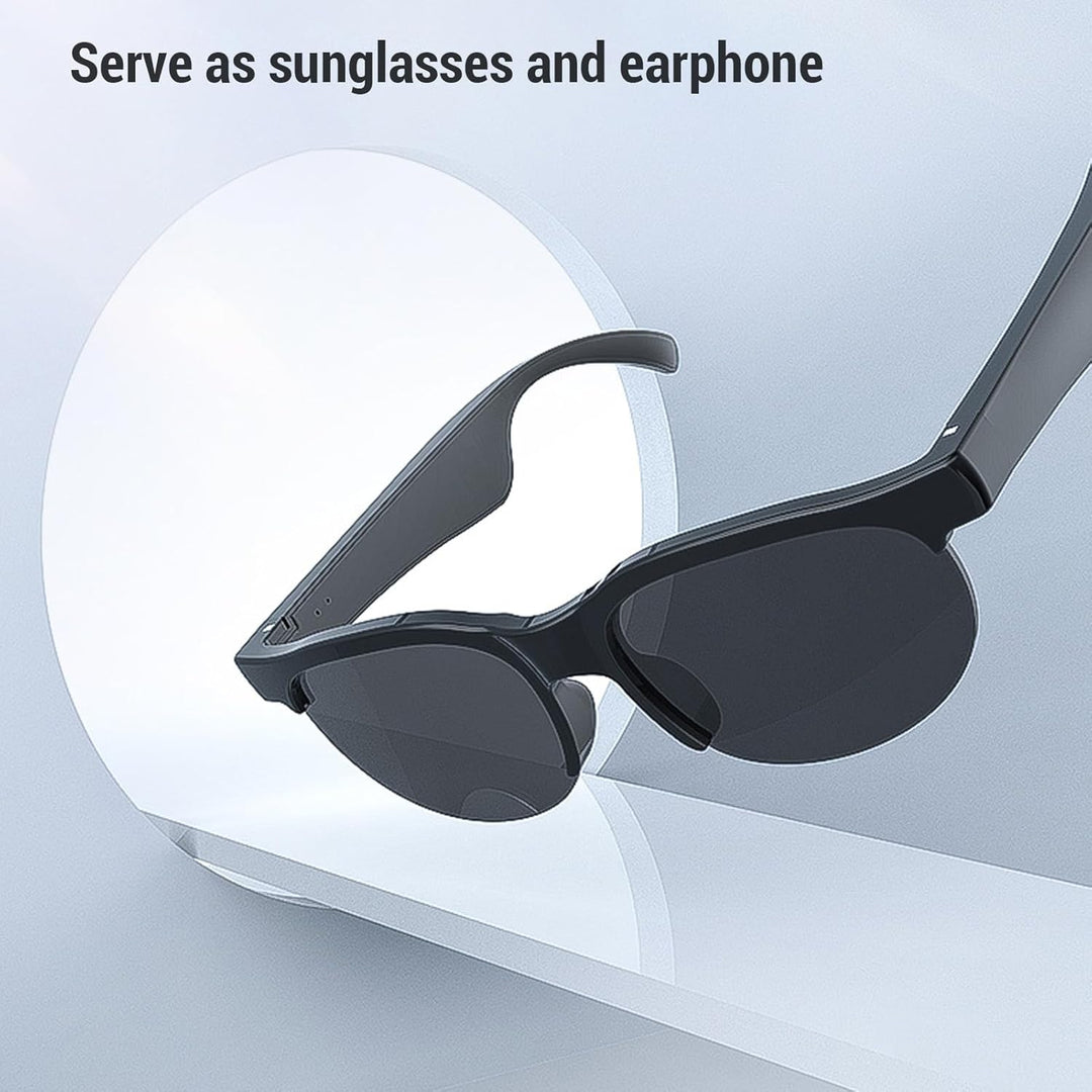 Smart Bluetooth Sunglasses, Wireless Sound Sunglasses, Built in Mic Music Sunglasses, 140 Languages