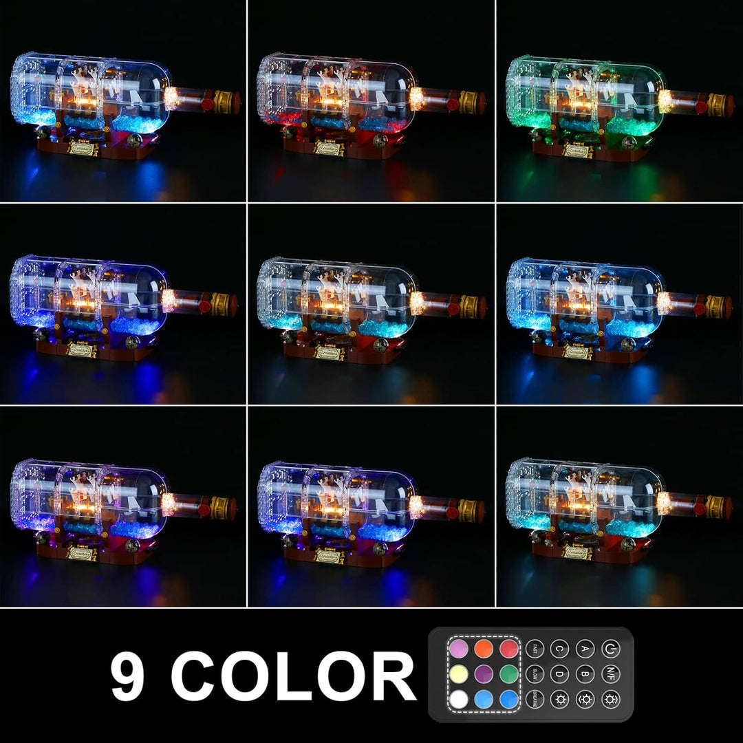 GEAMENT LED Licht-Set (Fernbedienung) Kompatibel mit Lego Schiff in der Flasche - Beleuchtungsset fü