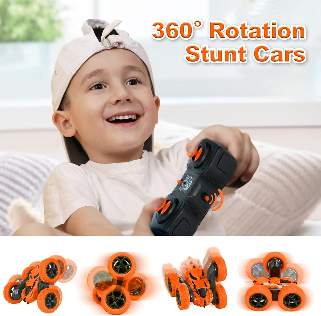 MidiVix Ferngesteuertes Auto, 90 Min Spielzeit, 2.4Ghz Doppelseitig 360° drehbare RC Stunt Crawler m