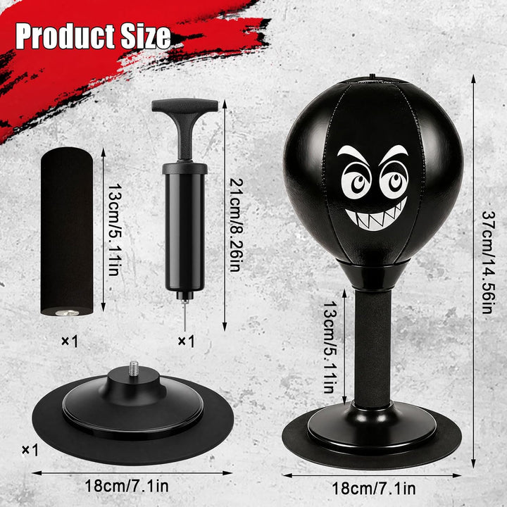 Punchingball Tisch, Saugnapf-Schreibtisch Boxsack Schwarz, Schwarz