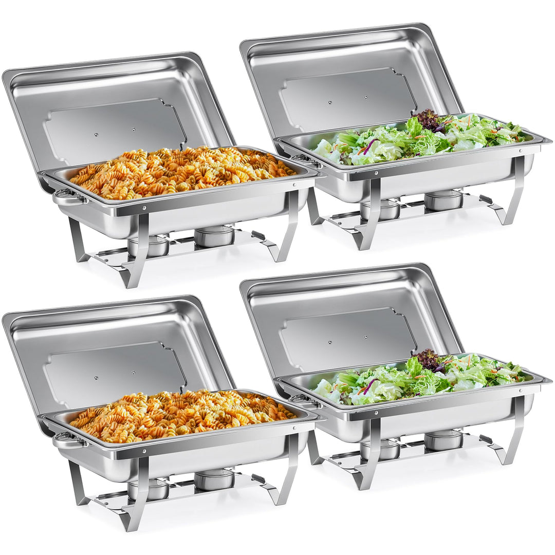 Wilprep Chafing Dish Edelstahl Buffet-Set Warmhaltebehälter Speisenwärmer Wärmebehälter Rechaud für