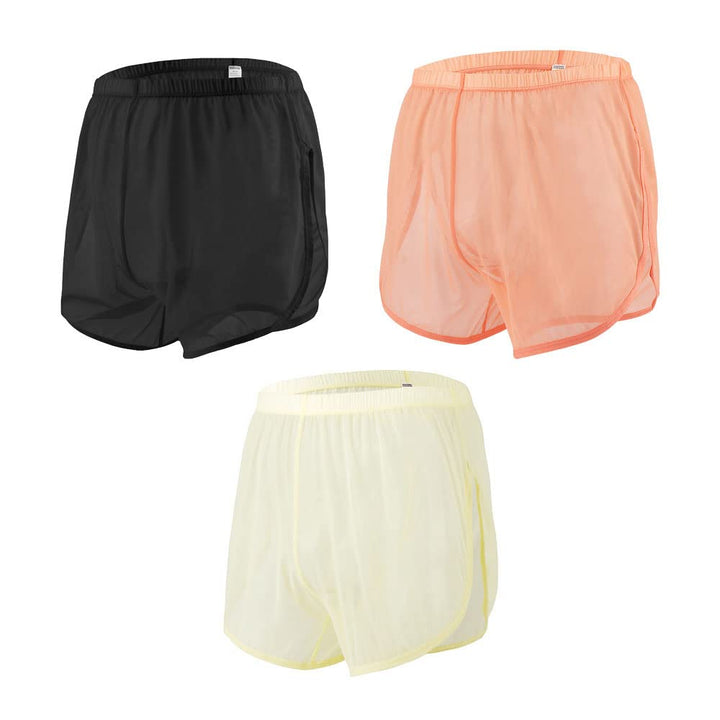 Herren Boxershorts Transparent Leicht Luftig Atmungsaktiv Bequem Geeignet für den Sommer Schwarzoran
