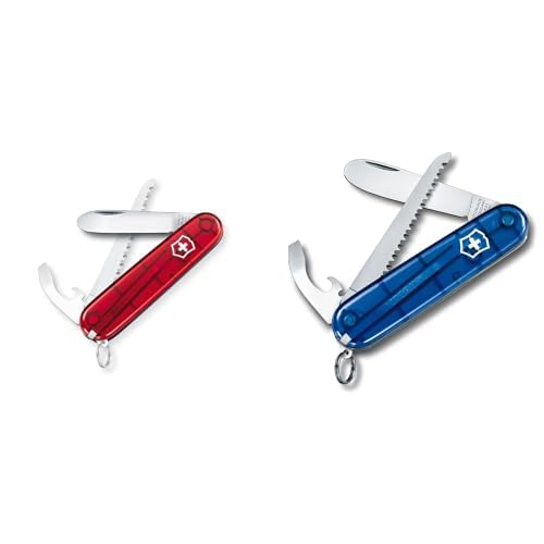 Victorinox Kinder Taschenmesser My First Victorinox H (9 Funktionen, Runde Klinge) rot transparent T