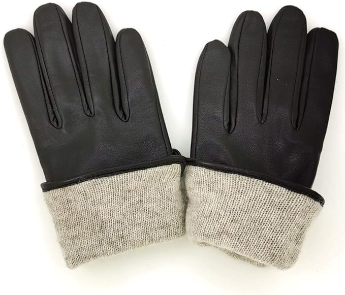 ZLUXURQ Damen Leder Handschuhe echtes Lammleder und mit Kaschmir Wolle gefütterte warme Winter Hands