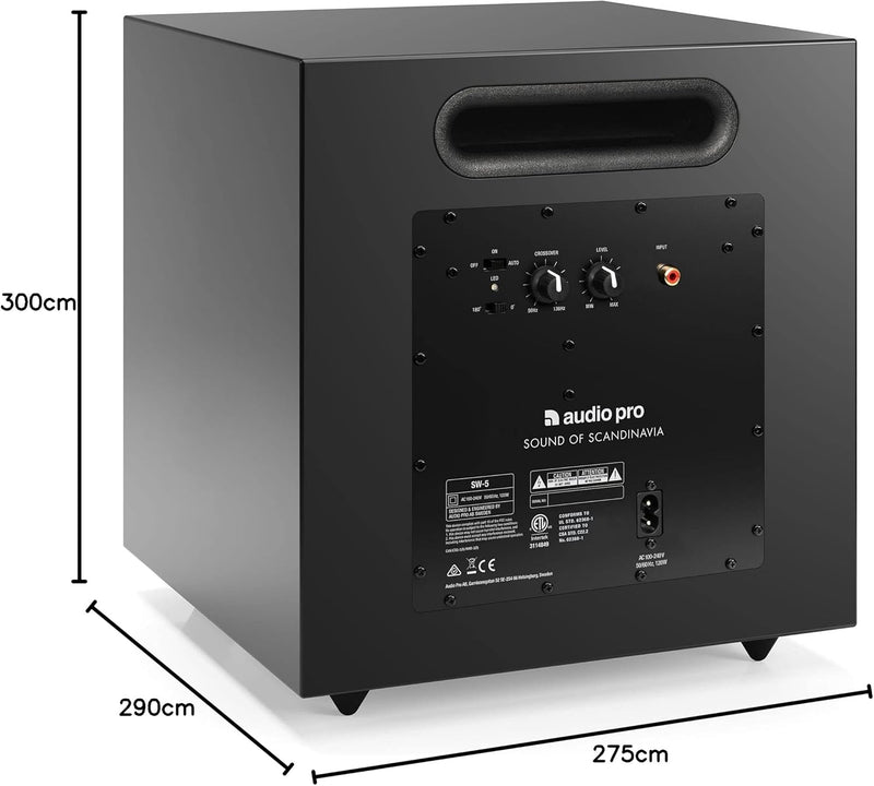 Audio Pro SW-5 - Aktiv Subwoofer mit Bassreflex & Verstärker 150W Digital - Home Entertainment für T