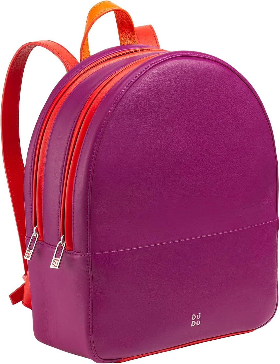 DUDU Rucksack Damen Bunt Sommerlich aus weichem Leder Rucksack Multicolor mit doppeltem Reissverschl