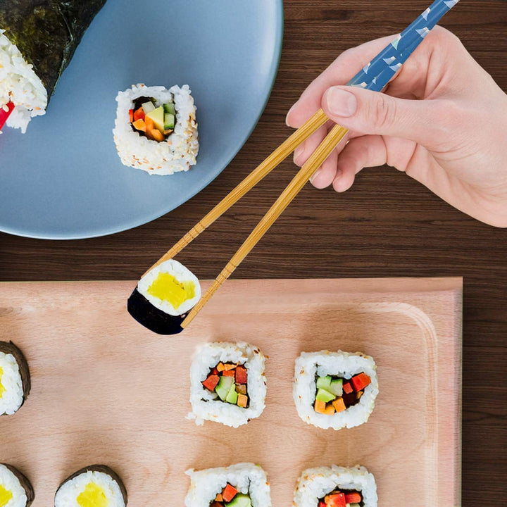 5 Paar japanische natürliche Bambus-Essstäbchen mit einzigartigem Aufdruck, wiederverwendbare Essstä