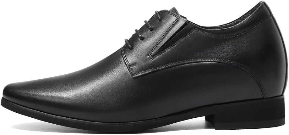 CHAMARIPA Chaussures Rehaussantes de Type Oxford Noir Pour Homme - Hauteur 8 cm-H62D11K011D, 37 EU S
