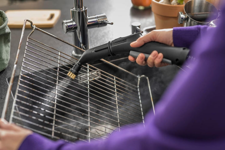 Kärcher Powerbürstenset mit 4 Rundbürstenaufsätzen für hartnäckigen Schmutz, für Küche und Haushalt,