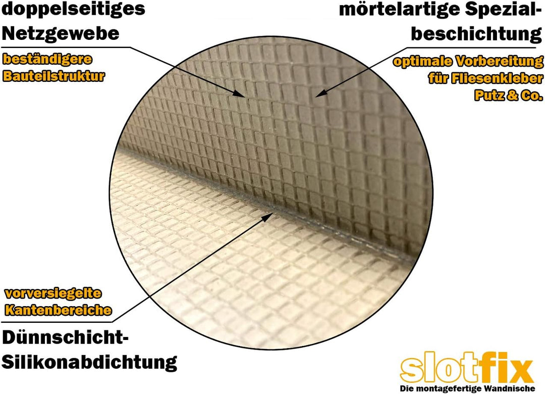 Slotfix® befliesbare montagefertige Wandnische 60x14x12cm für Toilettenpapier Toilettenbürste Klobür