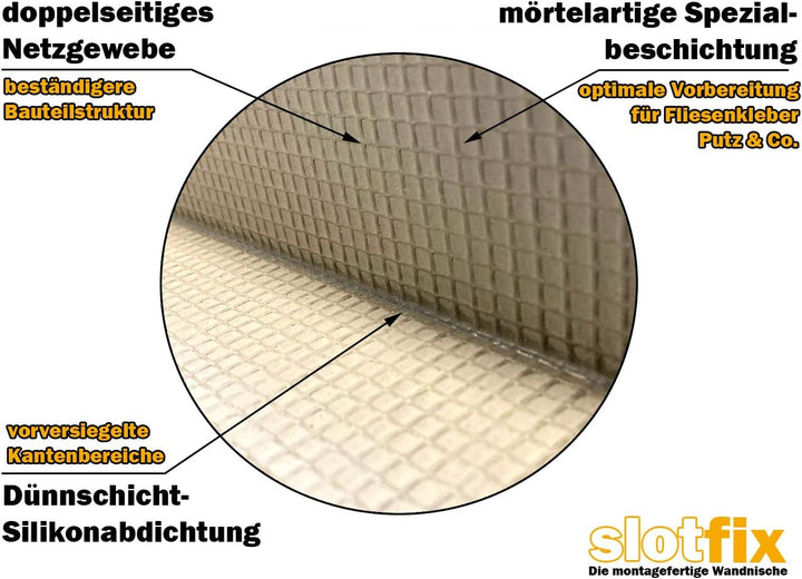 Slotfix® befliesbare montagefertige Wandnische 60x14x12cm für Toilettenpapier Toilettenbürste Klobür