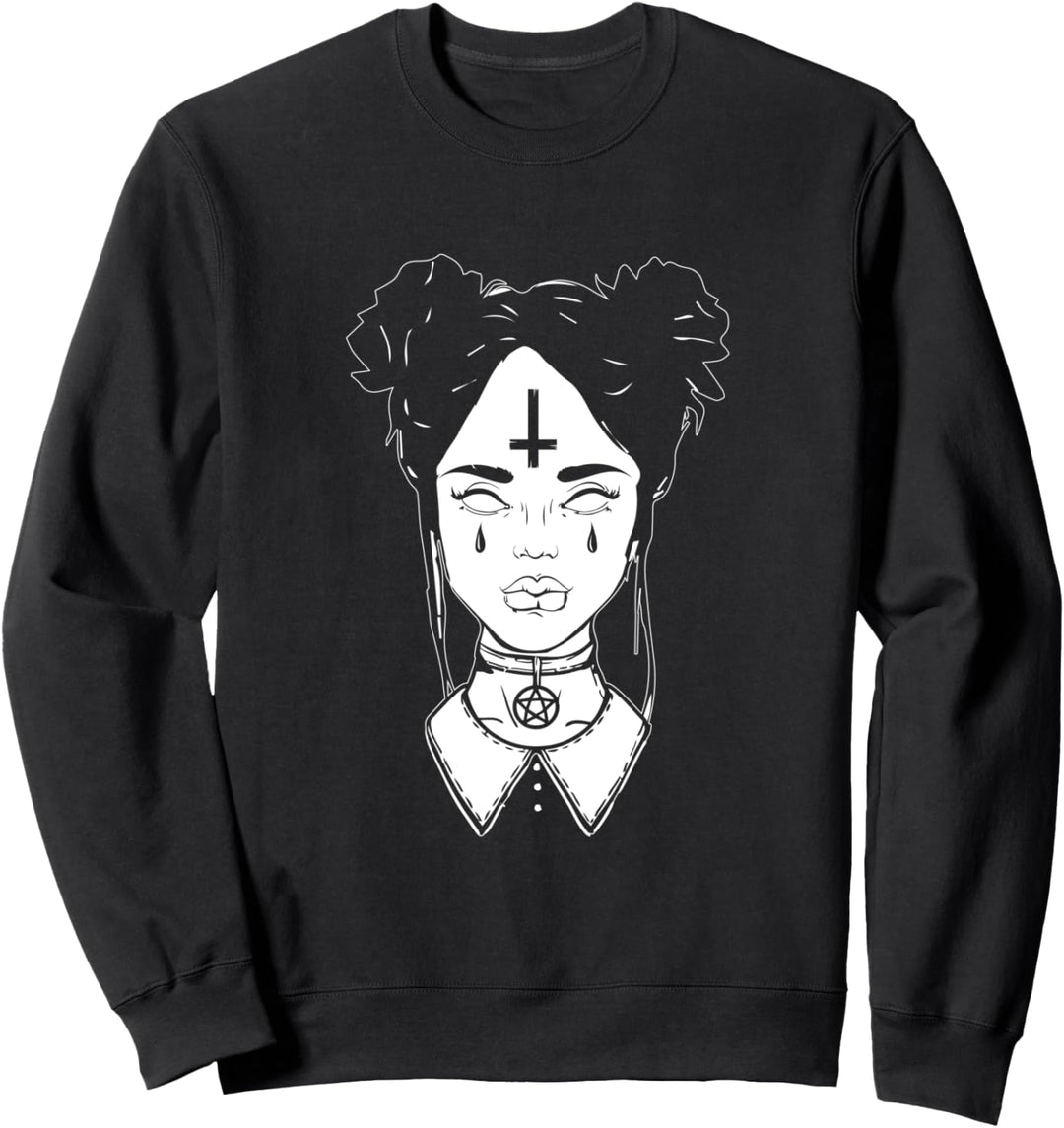 Gothic Girl Dark Art Ästhetischer Goth Okkulter Horror Sweatshirt