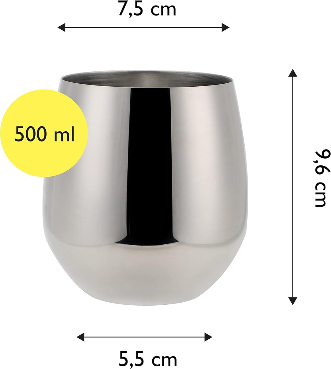 Echtwerk Weingläser, 6-tlg Rotweingläser, Trinkbecher aus Edelstahl, Unzerbrechliche Trinkgläser, Br