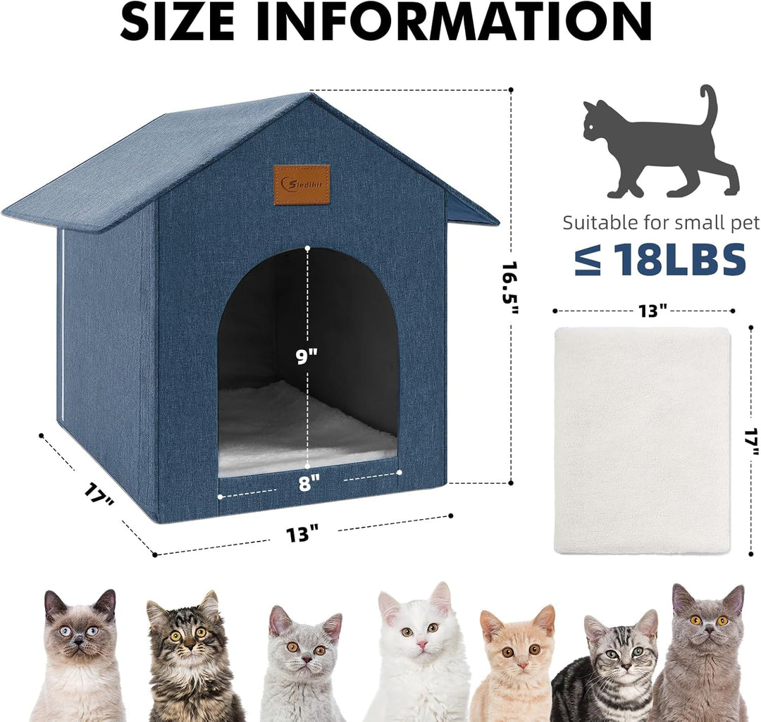 Siedihit Outdoor-Katzenhaus, wilde Katze, wasserdichtes Katzenhaus für Outdoor/Indoor-Katzen, isolie