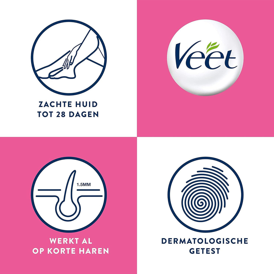 Veet Easy Grip Wachsstreifen für empfindliche Haut, VEET03, Haarentfernung für Frauen, ideal für Bik