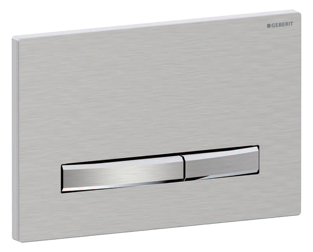 Geberit Betätigungsplatte Sigma 50 (für 2-Mengen Spülungen, Betätigung von vorne, Farbe chrom gebürs