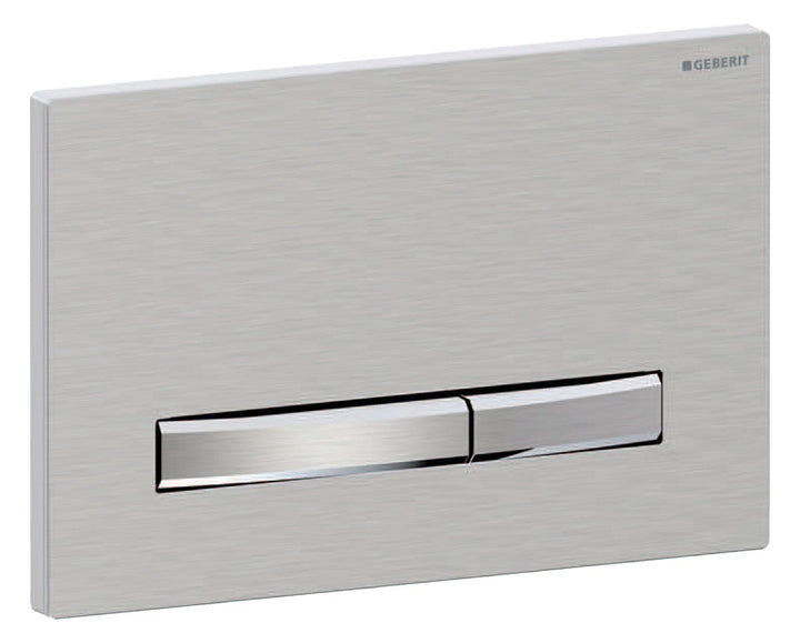 Geberit Betätigungsplatte Sigma 50 (für 2-Mengen Spülungen, Betätigung von vorne, Farbe chrom gebürs
