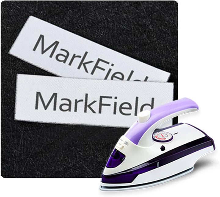 MarkField Kleideretiketten Aufbuegelbar Etiketten Kompatibel mit Dymo Letratag Etikettenband Textil