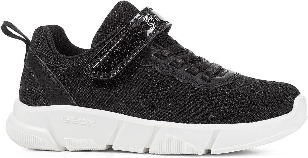 Geox Mädchen J Aril Girl Sneaker 24 EU Schwarz, 24 EU Schwarz