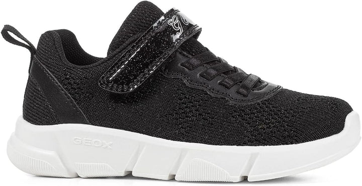 Geox Mädchen J Aril Girl Sneaker 24 EU Schwarz, 24 EU Schwarz