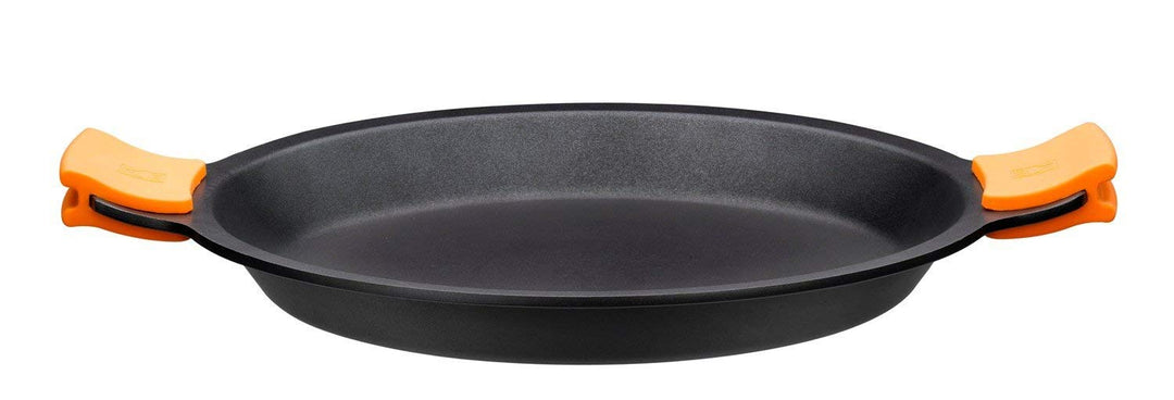 BRA Efficient Paella-Pfanne, Aluminiumguss mit Antihaftbeschichtung Teflon Platinum Plus, Silikongri