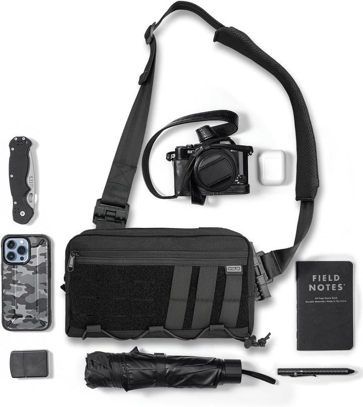 TACTICAL GEEK Cache L3 EDC Sling Bag Chest Crossbody Bag für Herren Damen, YKK Reissverschluss Umhän
