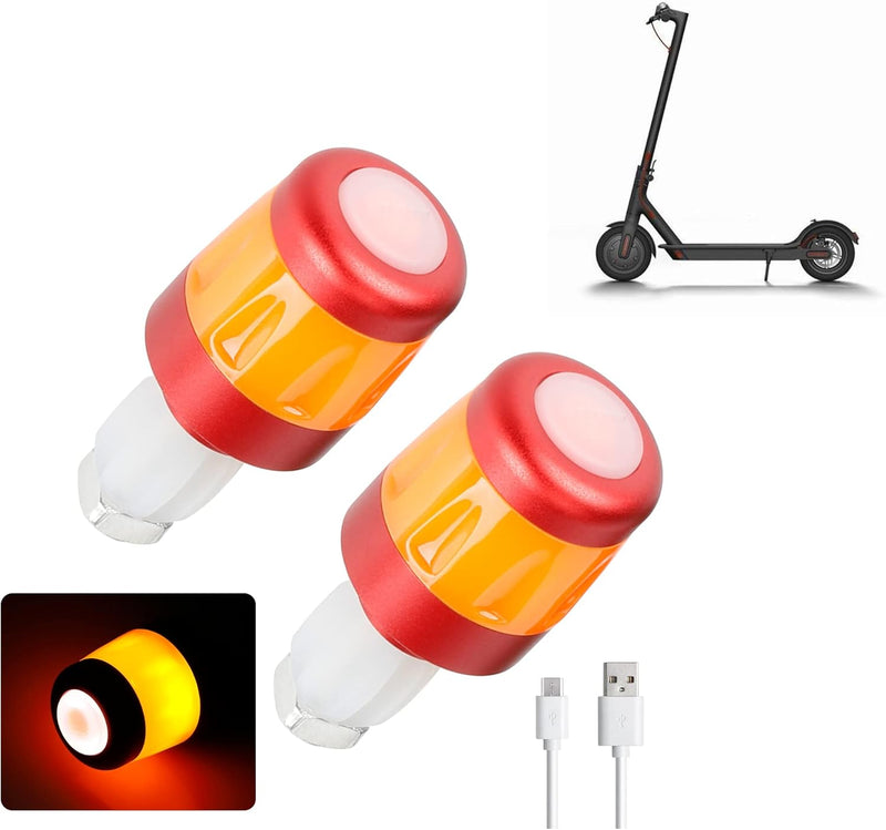 Fututech LED-Lenkerleuchte, wasserdicht, für Elektroroller, Lenkerstopfen für Xiaomi, Blinker, wiede