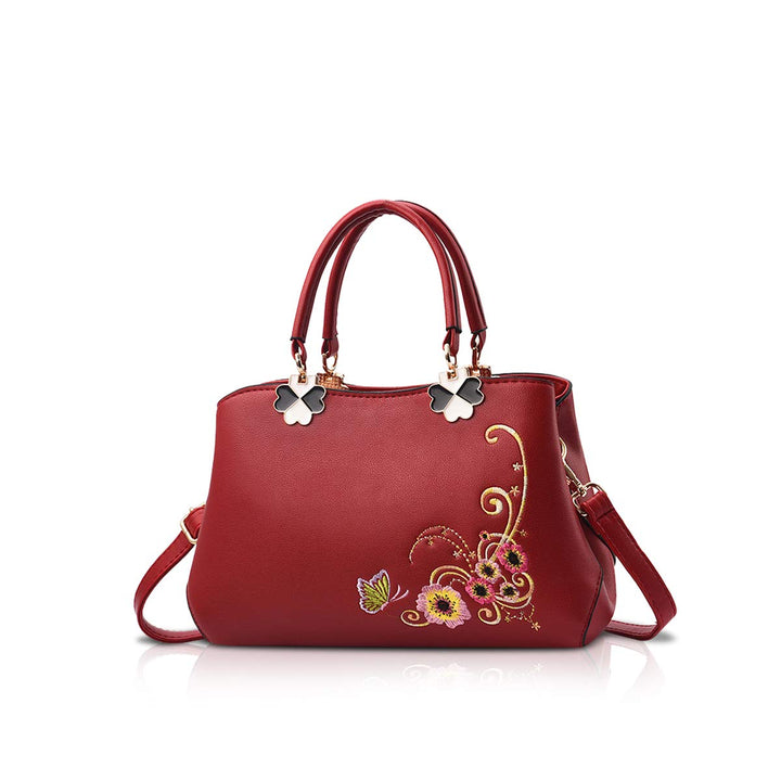 NICOLE&DORIS Handtaschen Damen Mode Schultertasche Geldbörse Retro Umhängetasche Frau Tote Stickerei