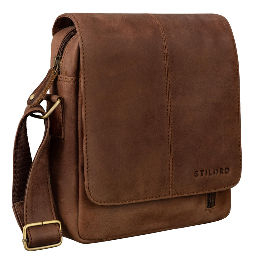 STILORD 'Matt' Ledertasche Männer klein Vintage Umhängetasche Schultertasche Herrentasche für 9,7 Zo
