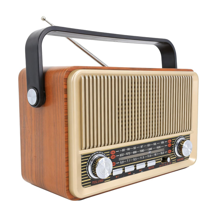 Retro Radio mit Bluetooth AM/FM/SW, Tragbares Nostalgie Kofferradio, Vintage Küchenradio mit USB/TF/