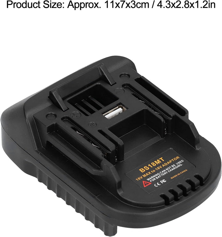 Zerodis BS18MT Akku-Konverter, 18V Akku-Werkzeugakku-Adapter für MAKITA 18V Akku BL1830 BL1840 BL185