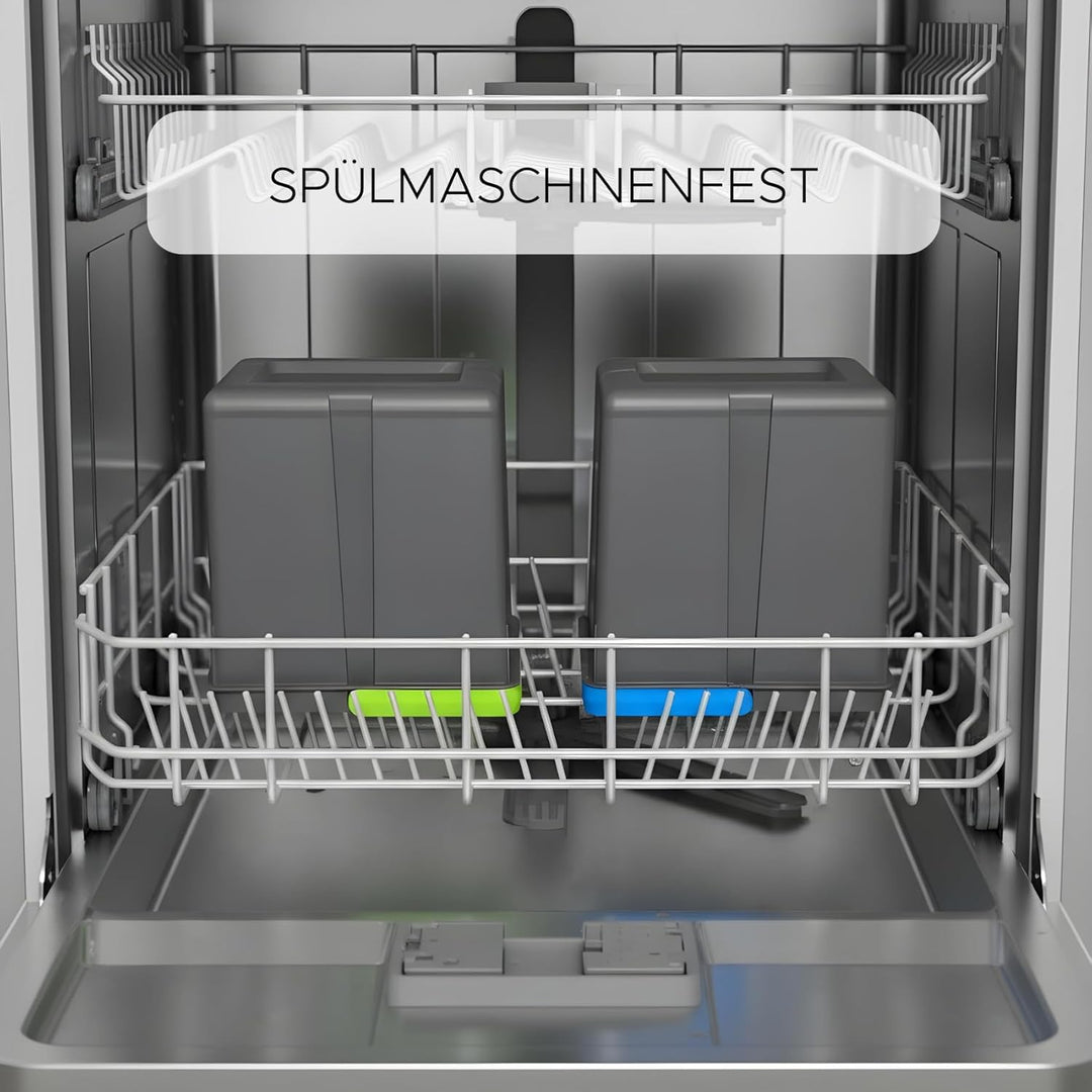 Biomülleimer Küche 2x5l, Kunststoff, anthrazit, geruchsdicht, spülmaschinenfest, Komposteimer, 14x20