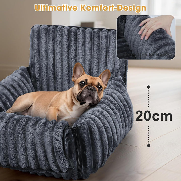 MIXJOY Hunde Autositz für kleine bis mittlere Hunde, Waschbarer Ansteckbare Leine verdickter Memory-