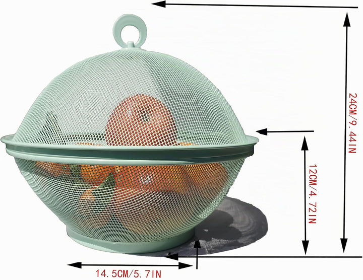 Obstschale mit Deckel, Obstkorb aus Metall - Netz-Obstschalen in Mehreren Farben, Langlebiger &amp; Deko