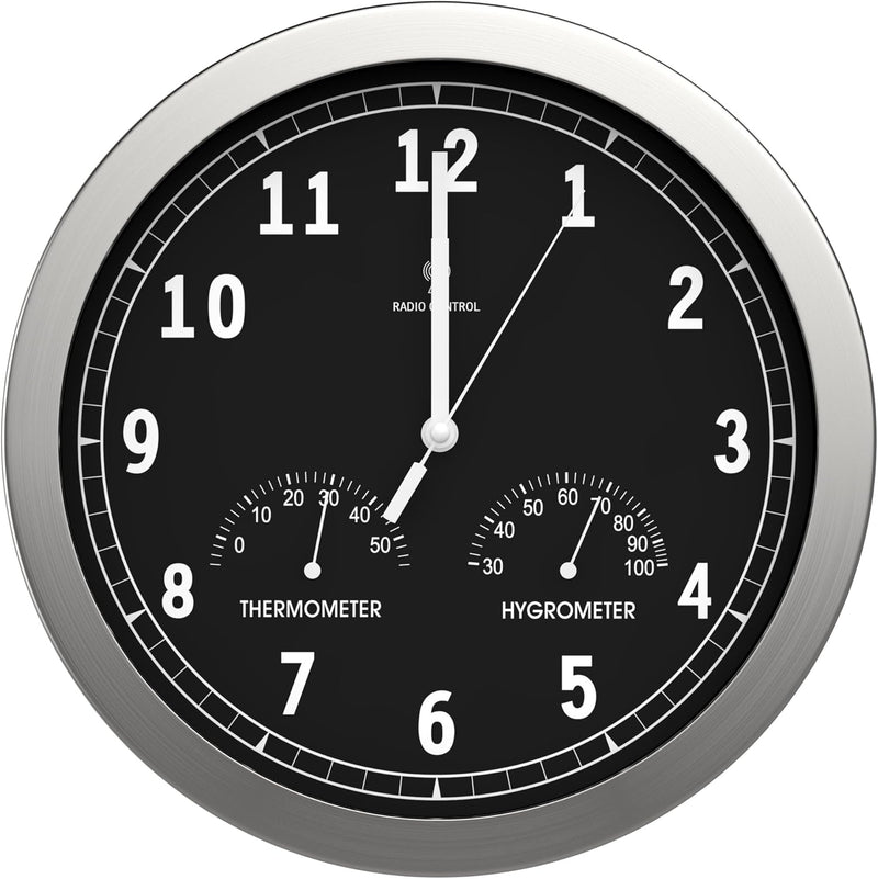bonVIVO Funk Wanduhr ohne Tickgeräusche Grosse Küchenuhr Funkuhr für Wand in Bad Büro Home Office Wo