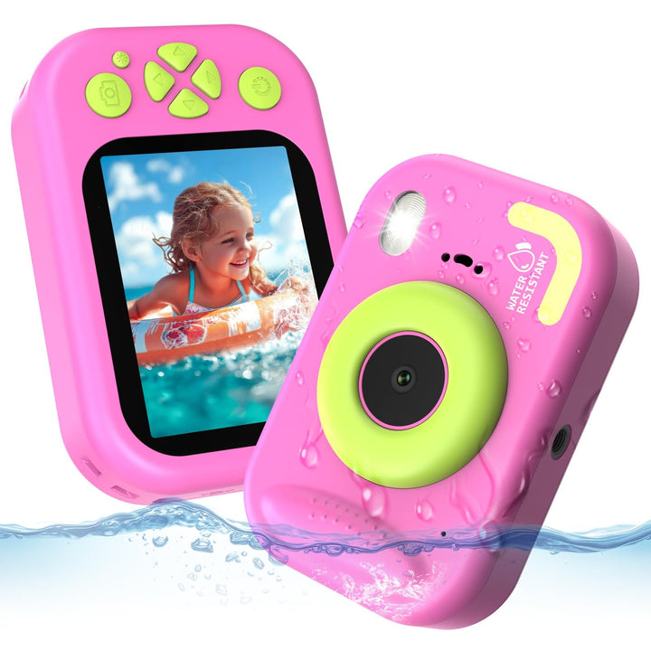 CHAKEYAKE Unterwasserkamera, IP67 1080P 10m Kinderkamera wasserdichte mit 32GB Karte, 2,4" Bildschir