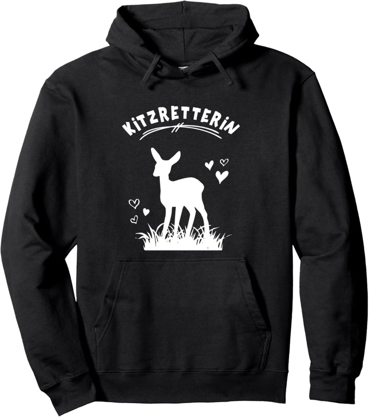 Waldtiere Kitzretterin Kitze Retten Waldtier Rehkitz Baby Pullover Hoodie