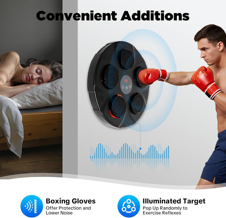 Music Boxing Machine, 3W Boxmaschine mit Musik Musikalische Boxscheibe, Wandmontage Musikboxer, LED