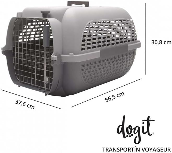 Dogit 76616 Transportbox Voyageur Modell 200, mittel, grau L 56 x B 38 x H 30 cm Standardverpackung,