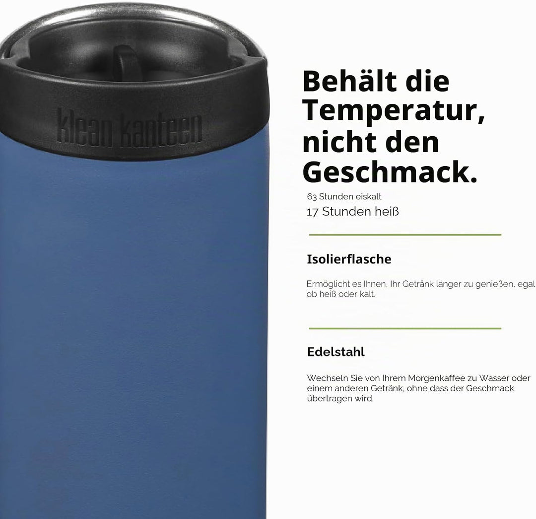 KleanKanteen Herren TKWide VI Trinkflasche, Real Teal, One Size Einheitsgrösse Real Teal, Einheitsgr