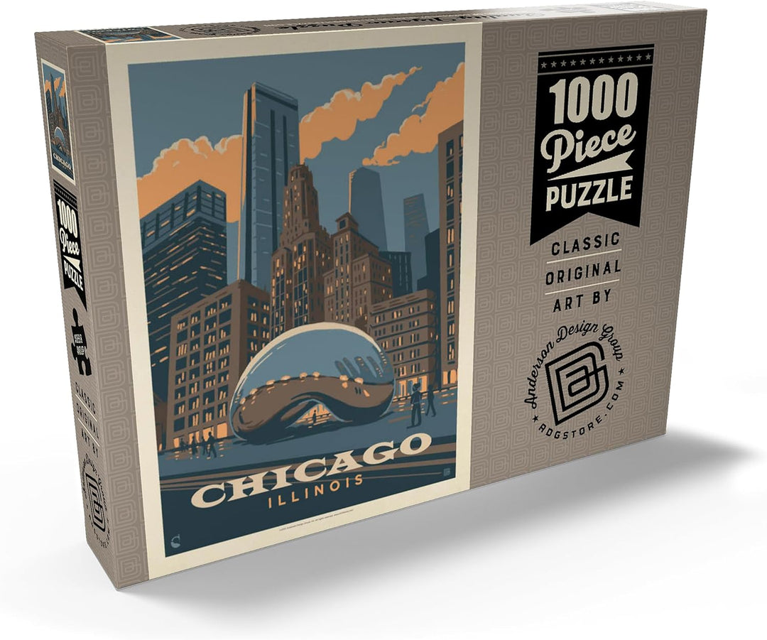 Chicago, IL: Magic Bean, Vintage Poster - Premium 1000 Teile Puzzle - MyPuzzle Sonderkollektion von