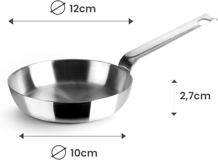 IBILI Blinis Triply Natural Dreilagige Pfanne, 12 cm, Edelstahl, induktionsgeeignet, ohne Antihaftbe