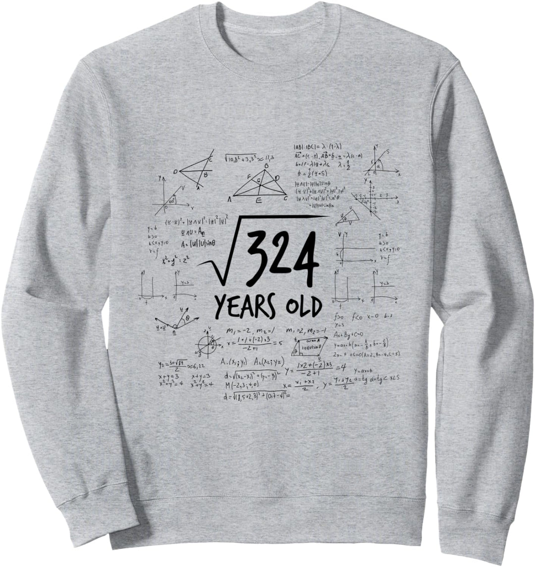 18. Geburtstag - Wurzel aus 324 - Mathematik Nerd Mathe Sweatshirt