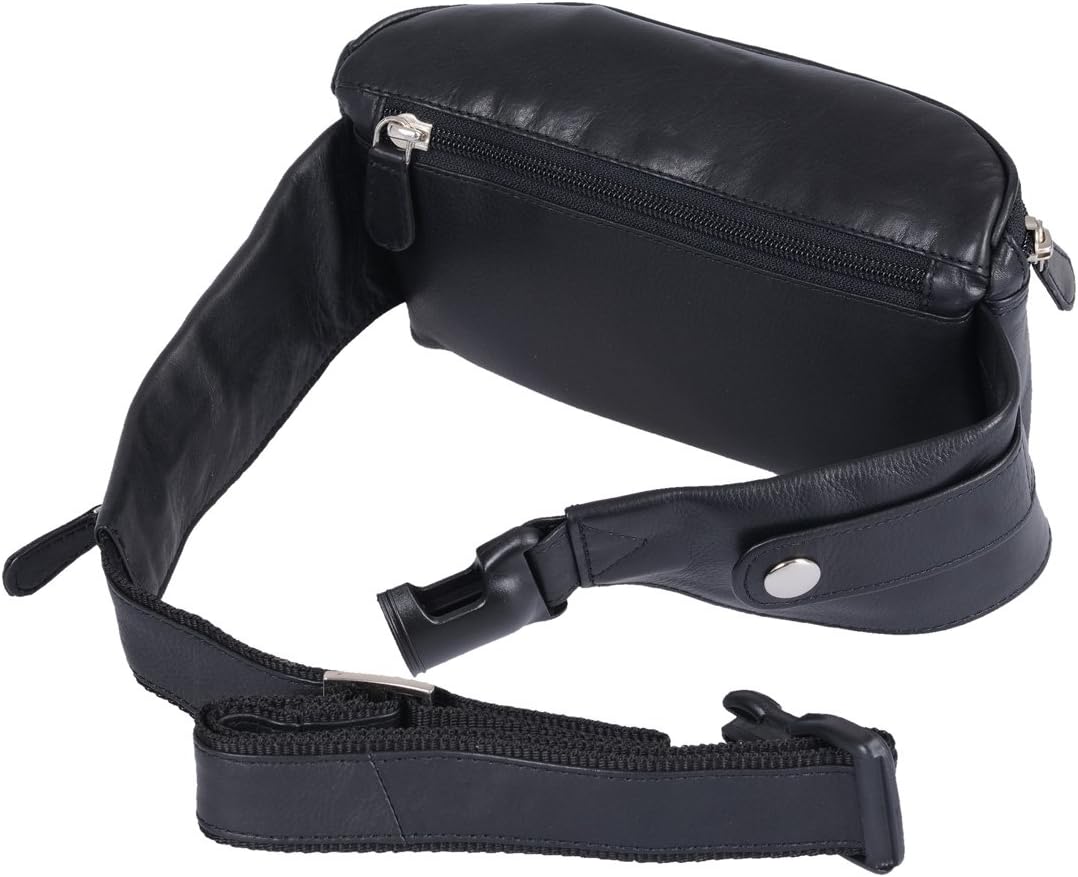 Gürteltasche LOUANA in Echt-Leder, schwarz, 26x11x7cm