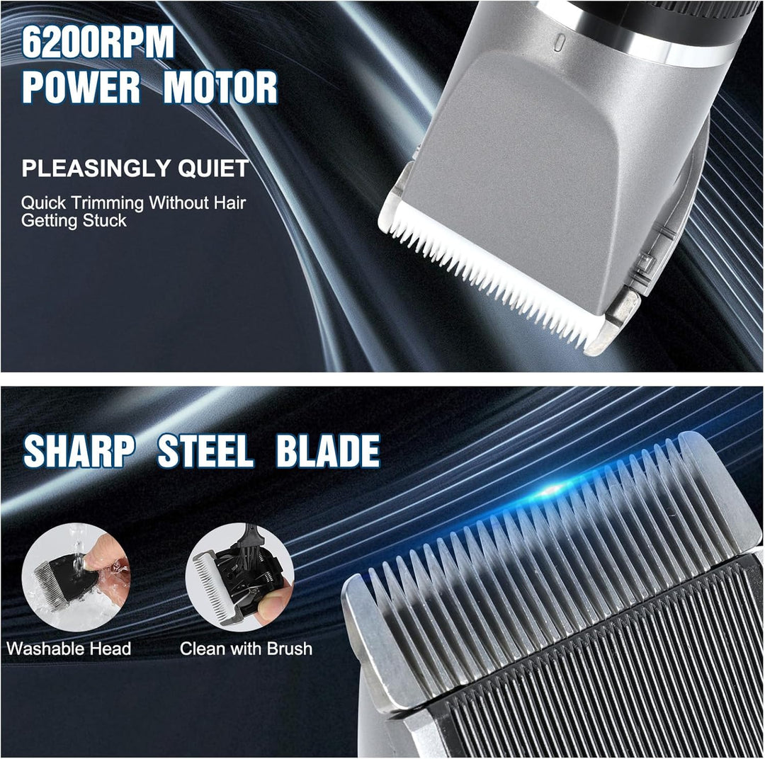 Cozary Haarschneidemaschine, Barttrimmer Herren Profi, Bartschneider Herren, USB aufladen mit LED-An
