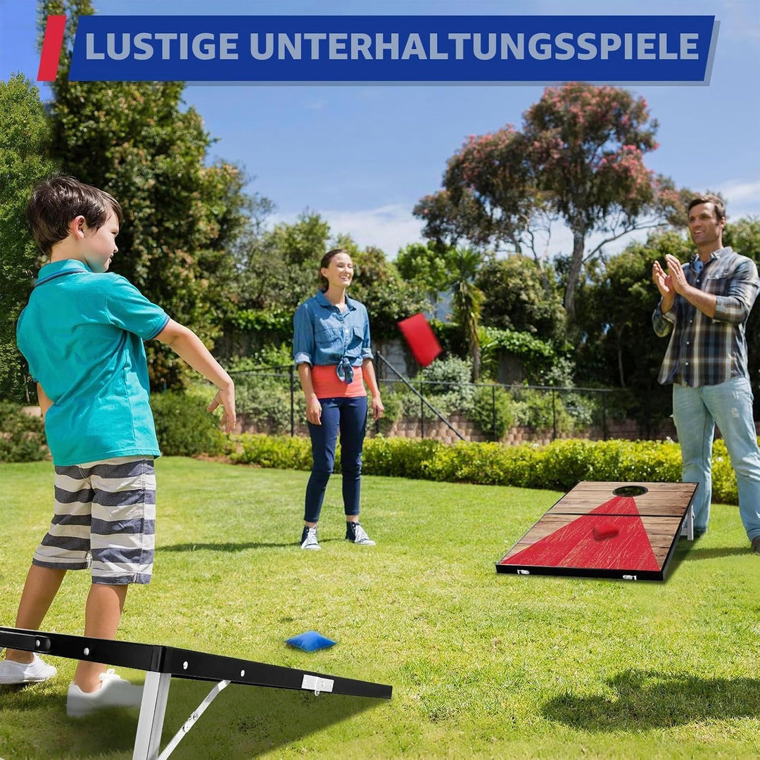 NZQXJXZ 3 x 2FT Aluminium Cornhole Set Outdoor, 2 in 1 Cornhole Game mit 8 Sitzsäcken &amp; Tragetasche