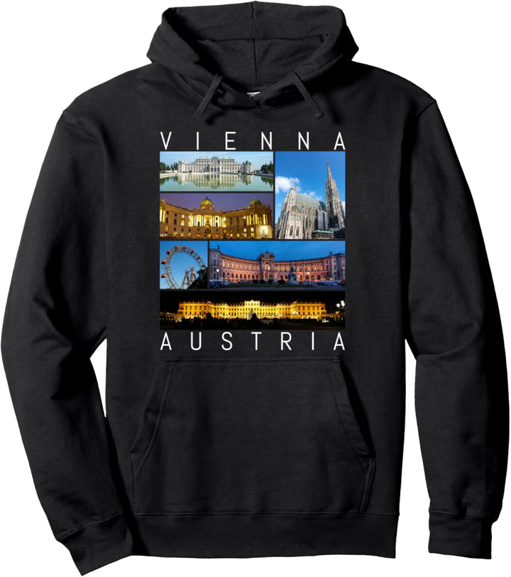 Wien Österreich Nacht Souvenir berühmte Sehenswürdigkeiten Pullover Hoodie